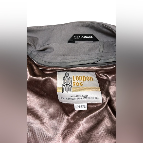 VTG London Fog men 46 T/L trench coat,double breast,removable wool blend liner - Picture 12 of 14